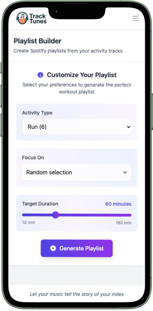 TrackTunes Playlist Builder