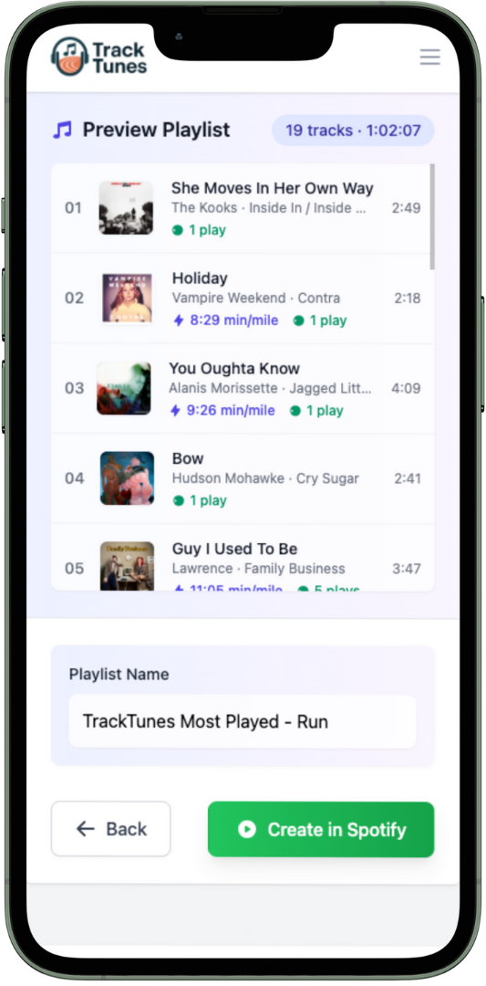 TrackTunes Playlist Creation
