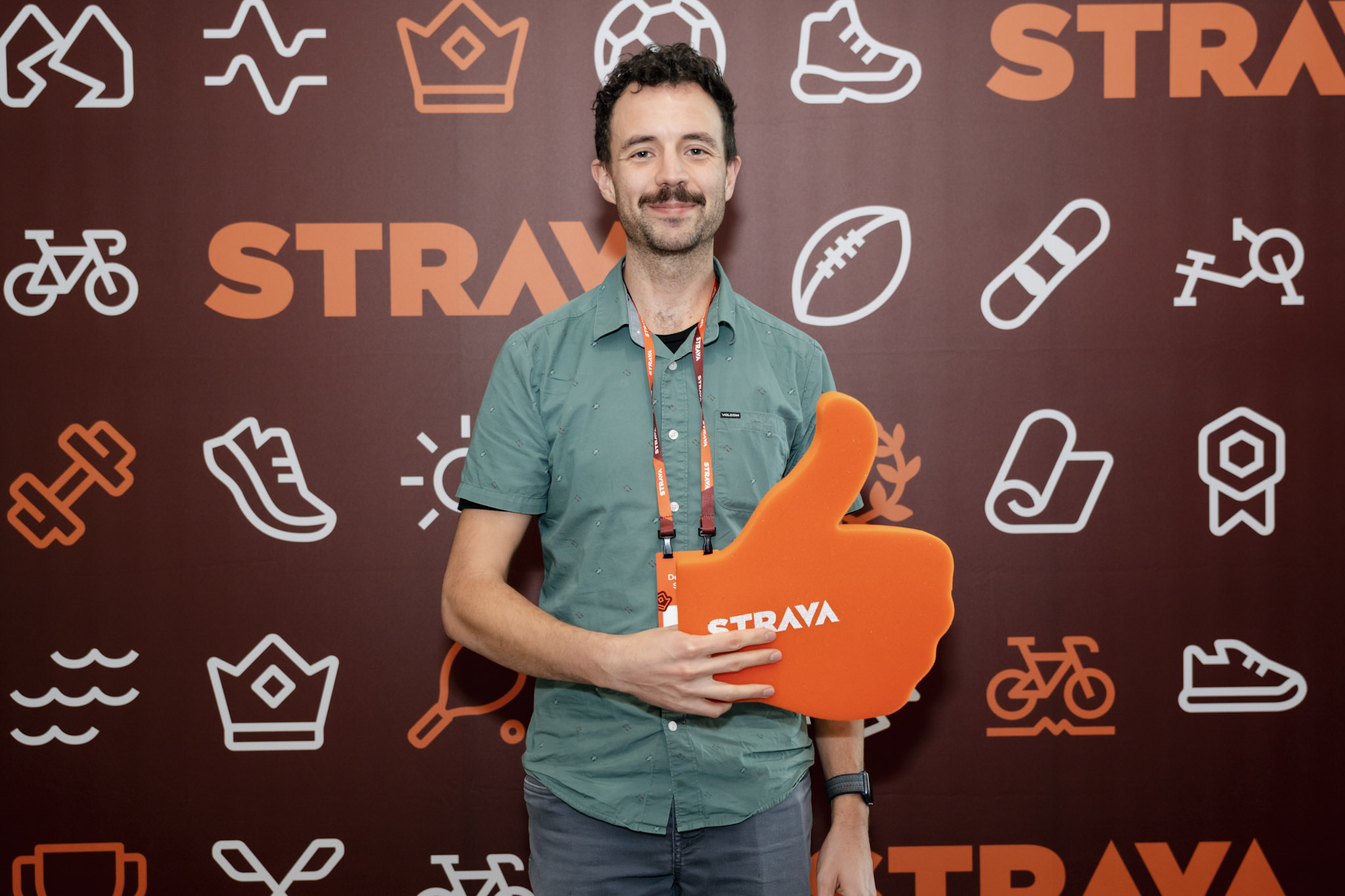 Dave with the Strava kudos fist sculpture